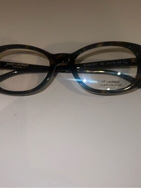 Saint Laurent SL 822 002 Eyeglasses Frame Women Brown Full Rim Cat Eye 52-18-145
